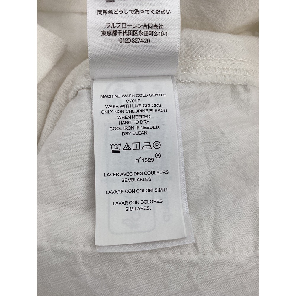 Polo Ralph Lauren White Cotton Twill High Waist Curved Leg Carrot Pants 4 NWOT - Picture 11 of 14